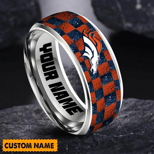 Denver Broncos Special Stainless Ring Custom Name AZBTSR000020