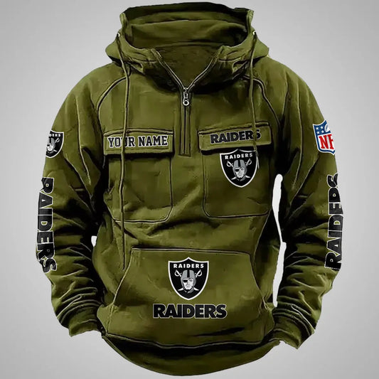 Las Vegas Raiders New Personalized Multi-Pockets Zip Hoodie AZBTMZHD000087