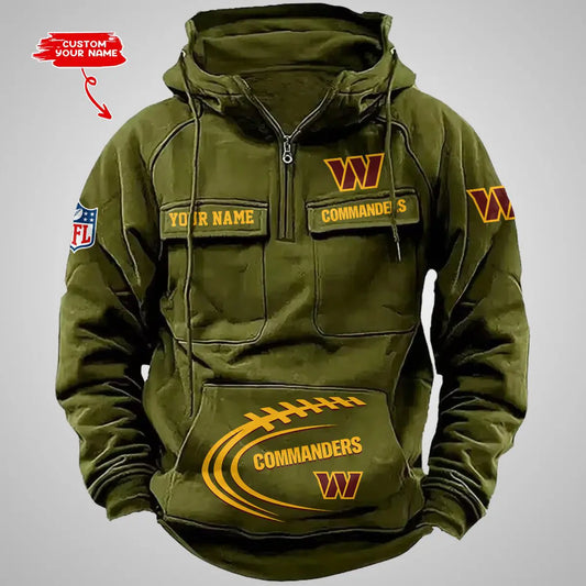 Washington Commanders New Personalized Multi-Pockets Zip Hoodie AZBTMZHD000064