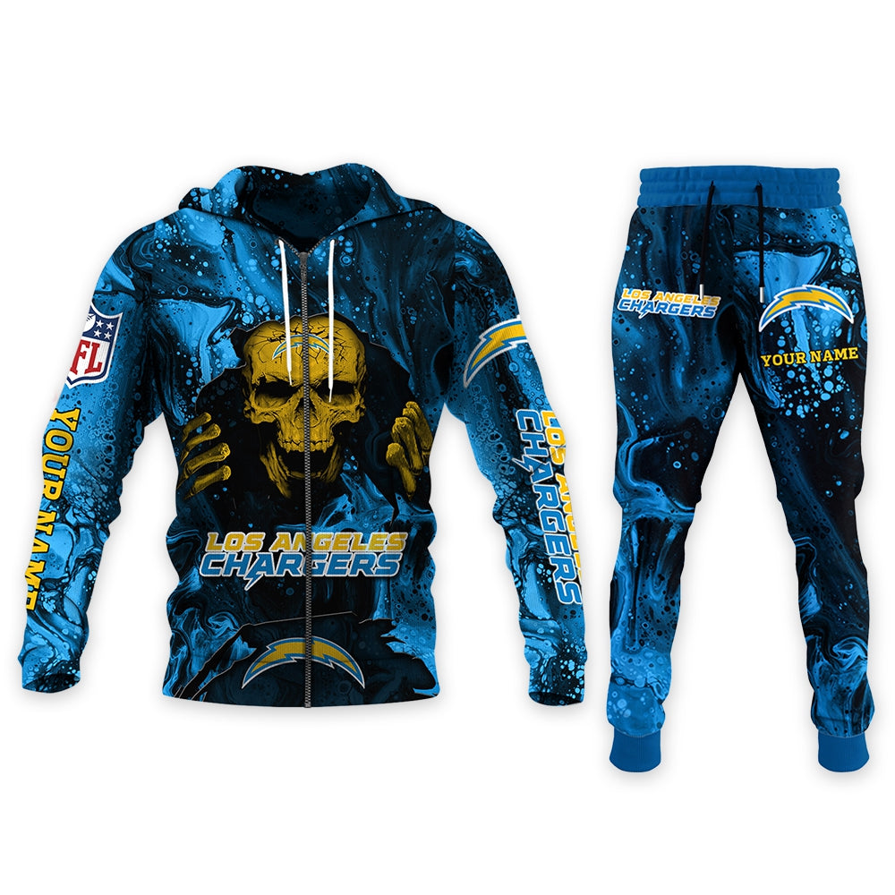 Los Angeles Chargers Personalized Hoodie and Joggers AZCHD992