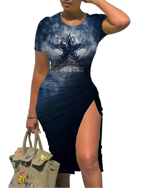 Dallas Cowboys Slit Bodycon Dress  AZBTSBD000079