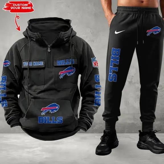 Buffalo Bills Combo Multi-Pockets Hoodie And Pants EM08