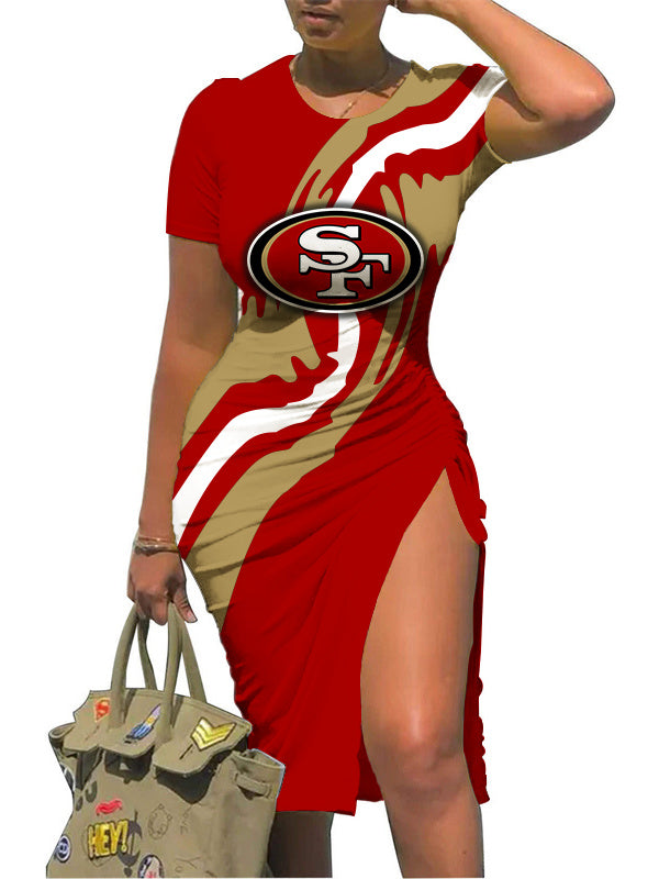 San Francisco 49ers Slit Bodycon Dress  AZBTSBD000062