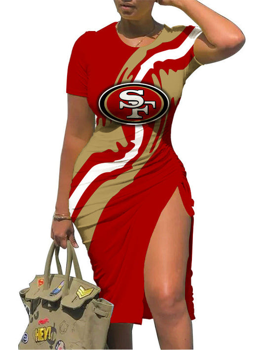 San Francisco 49ers Slit Bodycon Dress  AZBTSBD000062