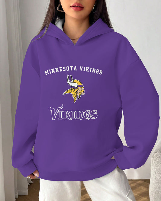 Minnesota Vikings Printed Hooded Pocket Pullover Hoodie AZBTPH000077
