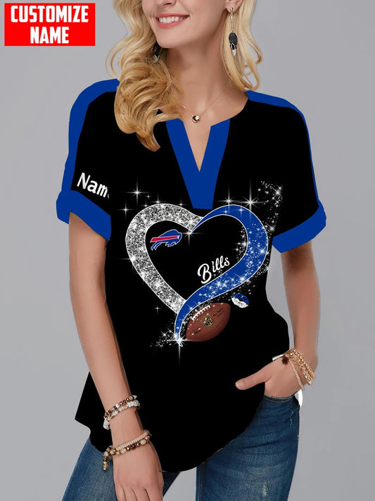 Buffalo Bills Personalized Fashion Short Sleeve V-Neck Shirt AZSSV043