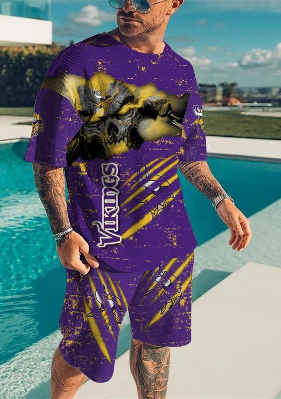Minnesota Vikings T-shirt and Shorts AZTS563