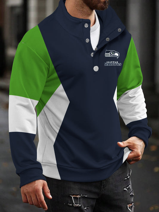 Seattle Seahawks Casual Colorful Stand Collar Sweatshirt AZBTSCSW000294