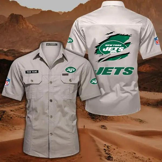 New York Jets Men’s Short Sleeve Cargo Shirts New 2025 AZBT2DCGS000025