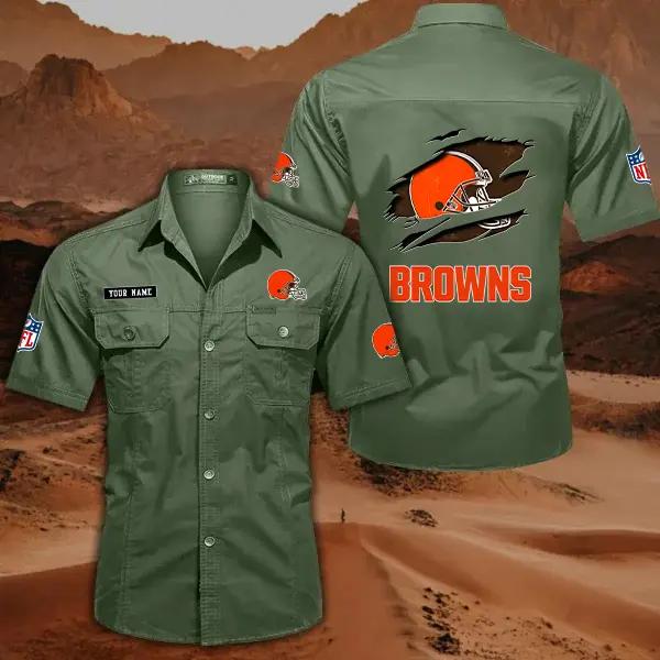 Cleveland Browns Men’s Short Sleeve Cargo Shirts New 2025 AZBT2DCGS000008
