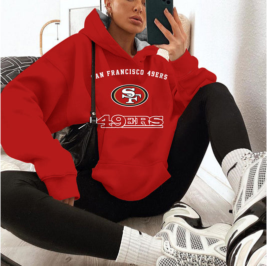 San Francisco 49ers Printed Hooded Pocket Pullover Hoodie AZBTPH000068