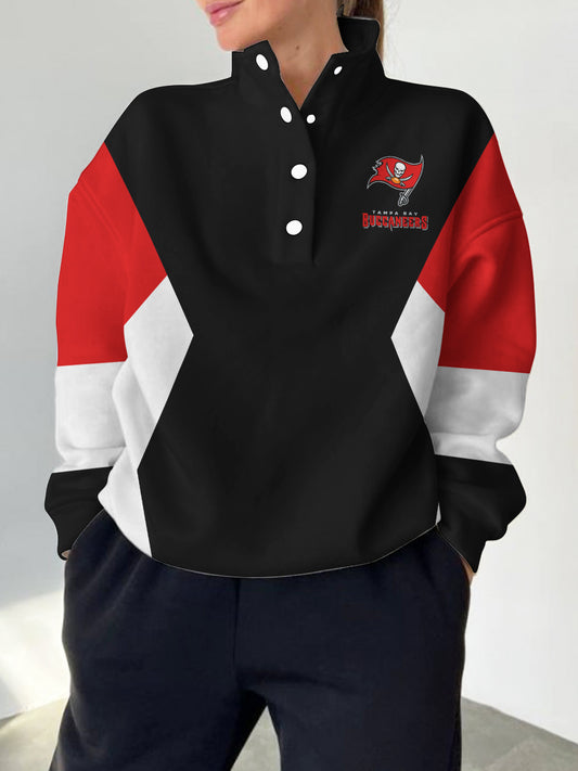 Tampa Bay Buccaneers Casual Colorful Stand Collar Sweatshirt AZBTSCSW000473