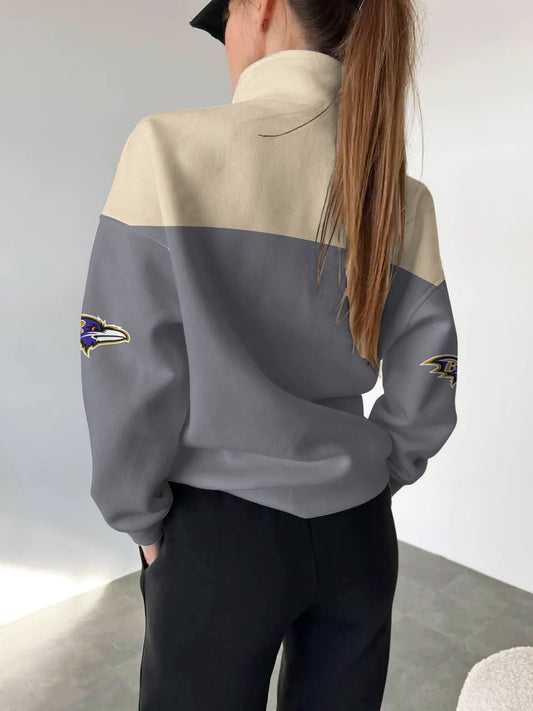 Baltimore Ravens Casual Colorful Stand Collar Sweatshirt AZBTSCSW000322