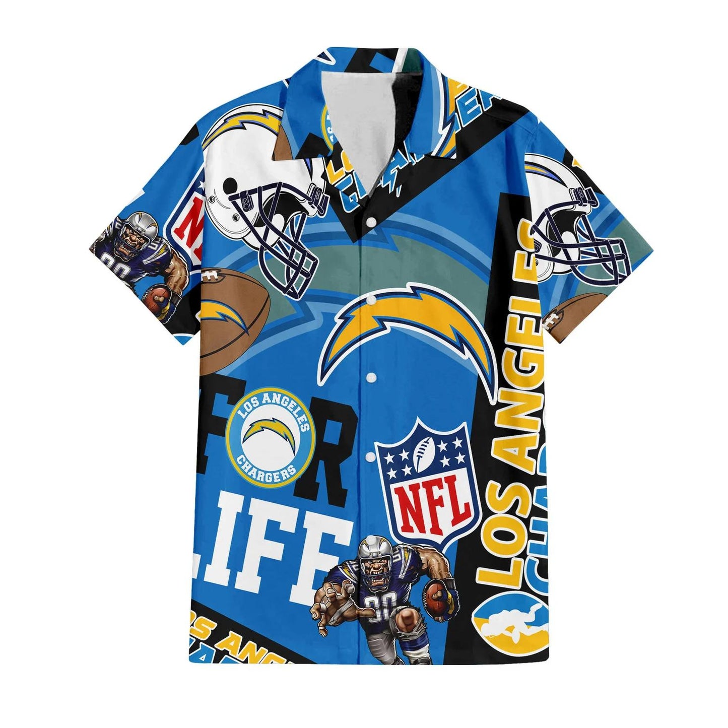 Los Angeles Chargers Custom Limited Edition For Life Hawaiian Shirt and Shorts AZHAHWSS000250