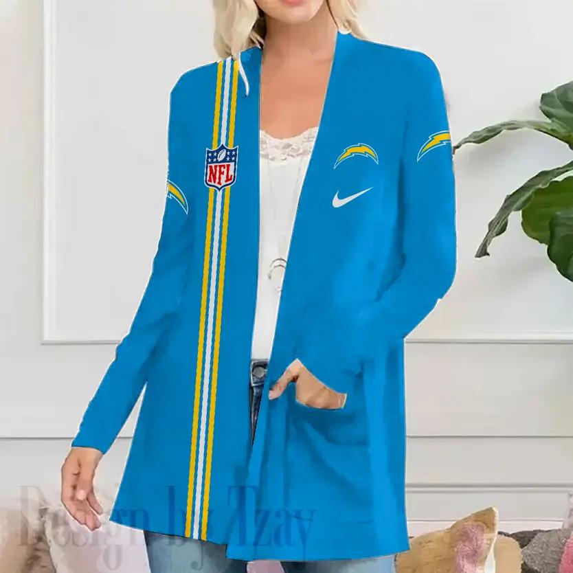 Los Angeles Chargers Women Patch Pocket Cardigan BT106