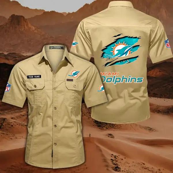 Miami Dolphins Men’s Short Sleeve Cargo Shirts New 2025 AZBT2DCGS000020