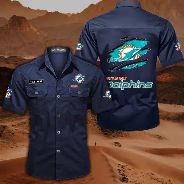 Miami Dolphins Men’s Short Sleeve Cargo Shirts New 2025 AZBT2DCGS000020