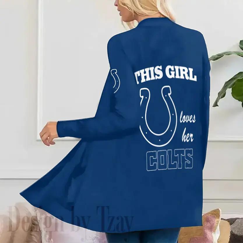 Indianapolis Colts Women Patch Pocket Cardigan BT084