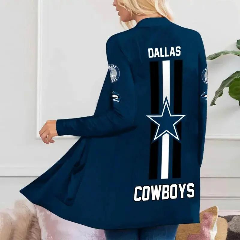 Dallas Cowboys Women Patch Pocket Cardigan BT049