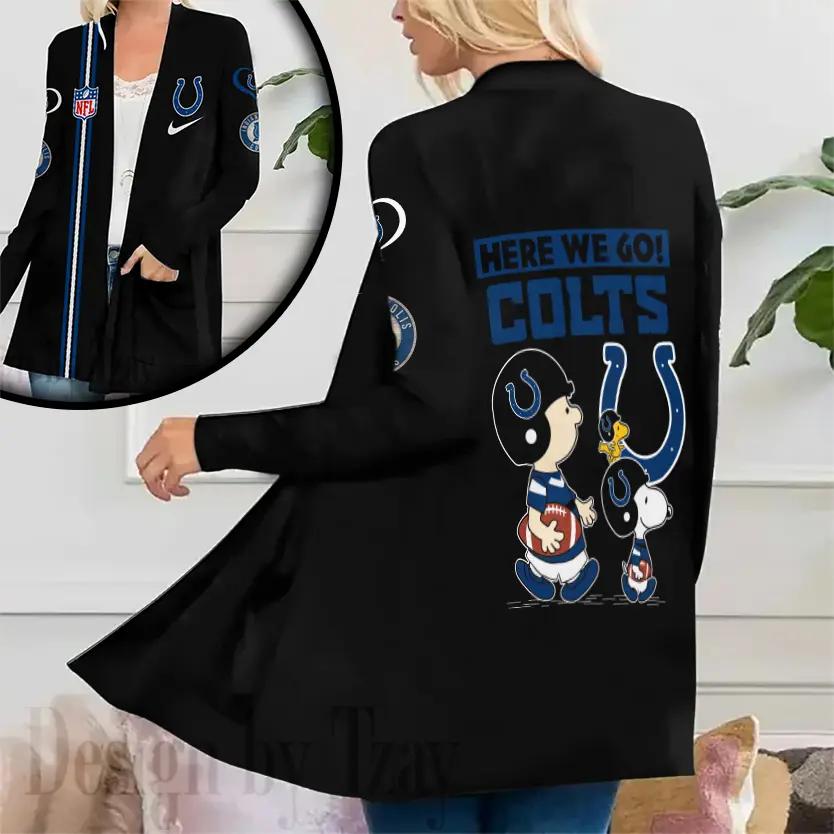 Indianapolis Colts Women Patch Pocket Cardigan BT085