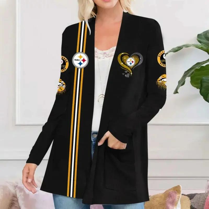 Pittsburgh Steelers Women Patch Pocket Cardigan BT158