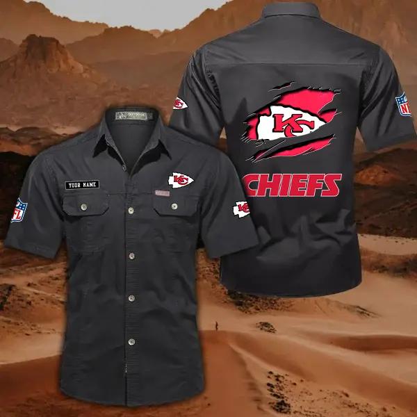 Kansas City Chiefs Men’s Short Sleeve Cargo Shirts New 2025 AZBT2DCGS000016