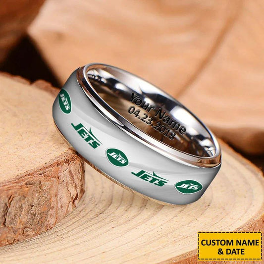 New York Jets Special Stainless Ring Custom Name AZBTSR000046