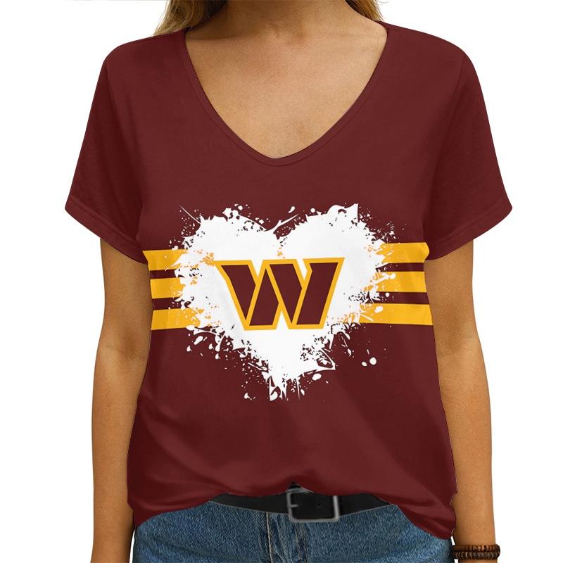 Washington Commanders V-neck Women T-shirt AGCWTS623