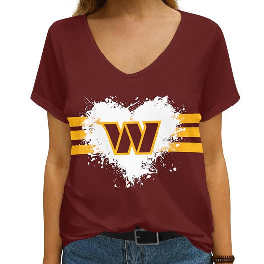 Washington Commanders V-neck Women T-shirt AGCWTS623