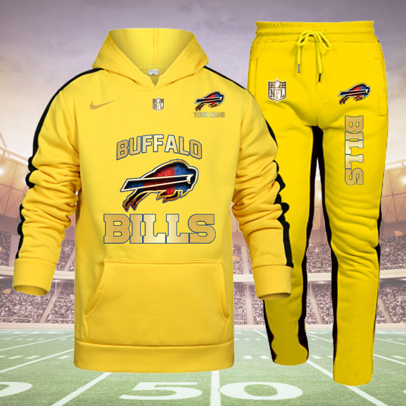 Buffalo Bills Personalized Golden Logo Hoodie Set AZBTHS000004