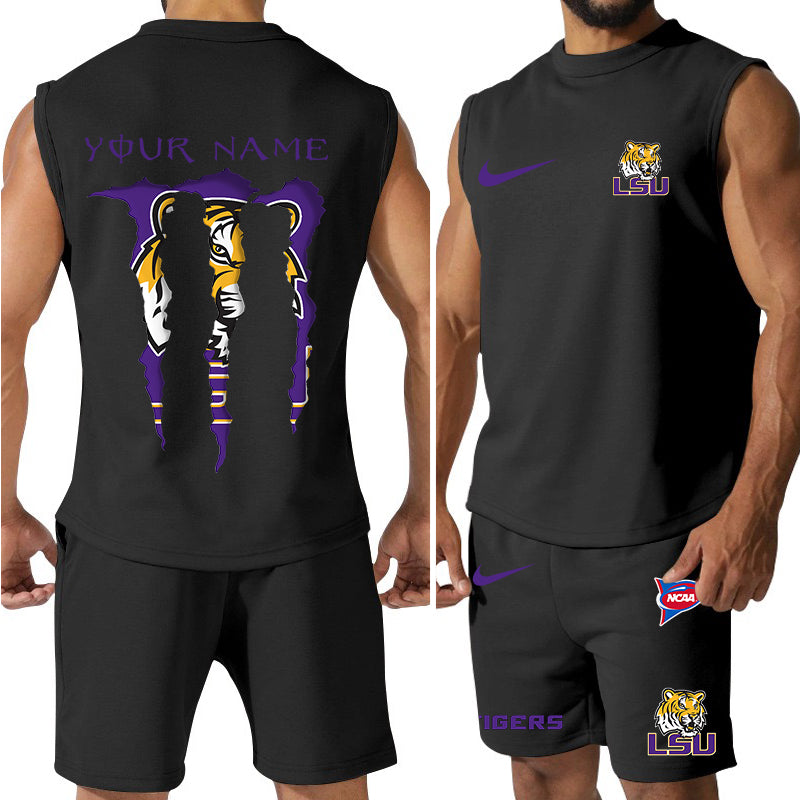 LSU Tigers Colorful Combo Men Jersey Tank Top and Shorts AZBTCMJTTS000048