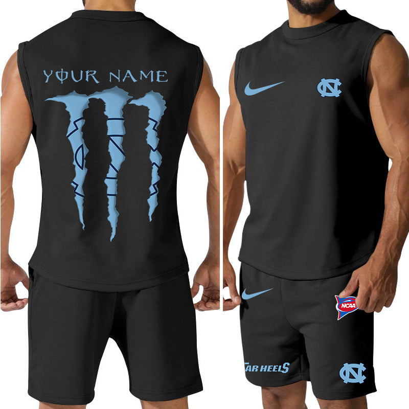 North Carolina Tar Heels Colorful Combo Men Jersey Tank Top and Shorts AZBTCMJTTS000056