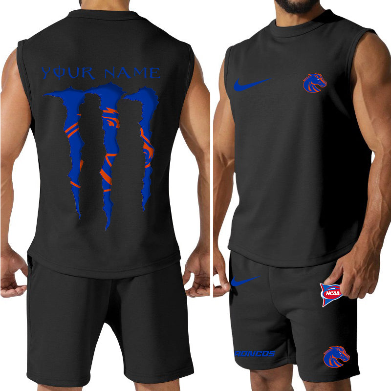 Boise State Broncos Colorful Combo Men Jersey Tank Top and Shorts AZBTCMJTTS000059