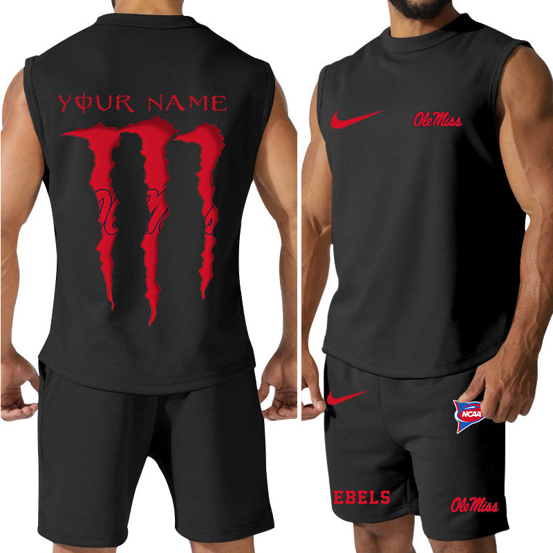 Ole Miss Rebels Colorful Combo Men Jersey Tank Top and Shorts AZBTCMJTTS000061
