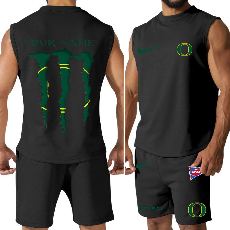 Oregon Ducks Colorful Combo Men Jersey Tank Top and Shorts AZBTCMJTTS000062