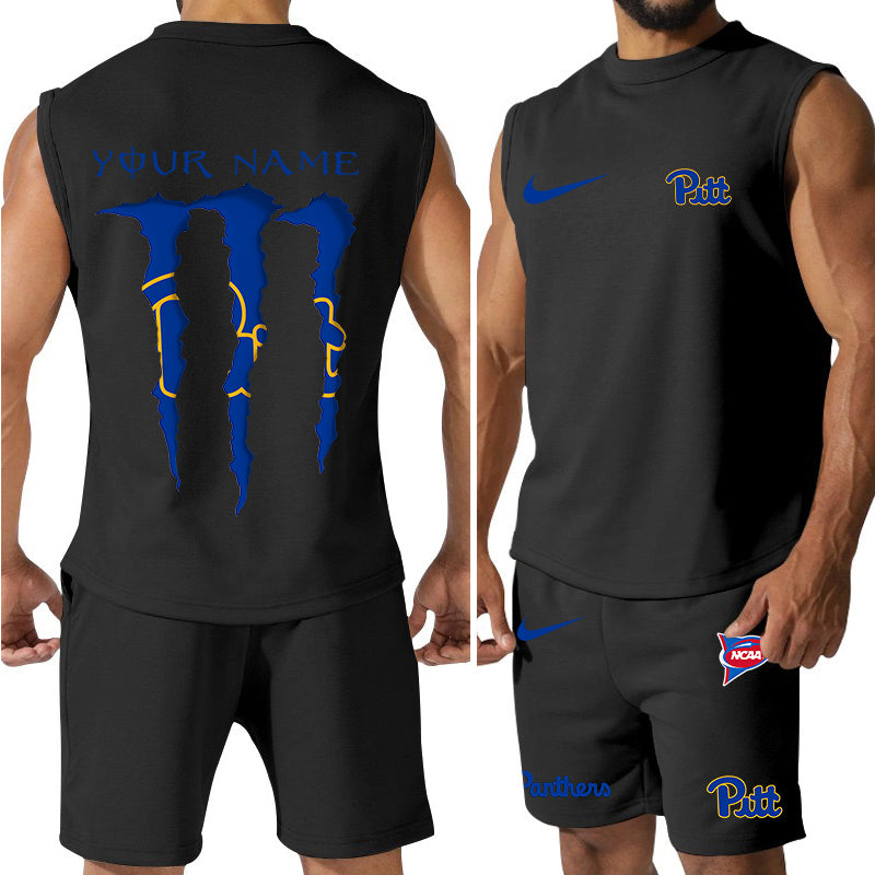 Pittsburgh Panthers Colorful Combo Men Jersey Tank Top and Shorts AZBTCMJTTS000064