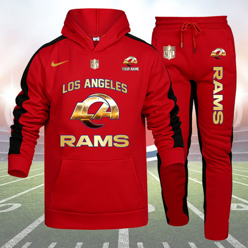 Los Angeles Rams Personalized Golden Logo Hoodie Set AZBTHS000019