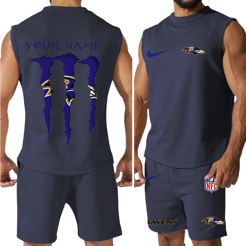 Baltimore Ravens Colorful Combo Men Jersey Tank Top and Shorts AZBTCMJTTS000008