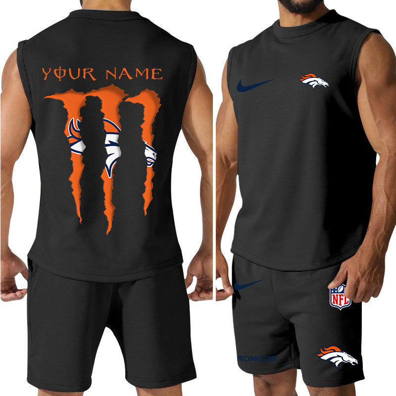 Denver Broncos Colorful Combo Men Jersey Tank Top and Shorts AZBTCMJTTS000015