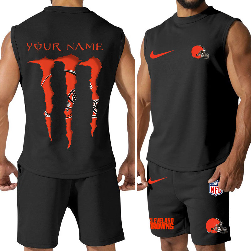 Cleveland Browns Colorful Combo Men Jersey Tank Top and Shorts AZBTCMJTTS000013