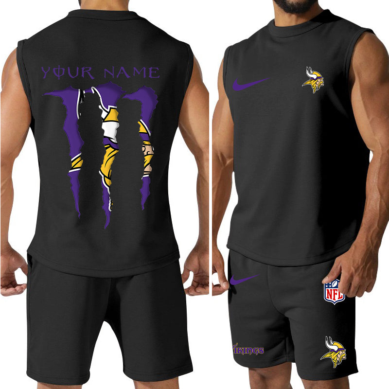 Minnesota Vikings Colorful Combo Men Jersey Tank Top and Shorts AZBTCMJTTS000023