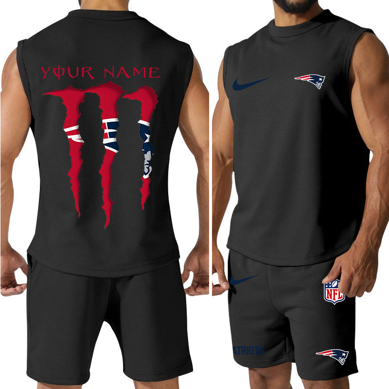 New England Patriots Colorful Combo Men Jersey Tank Top and Shorts AZBTCMJTTS000024
