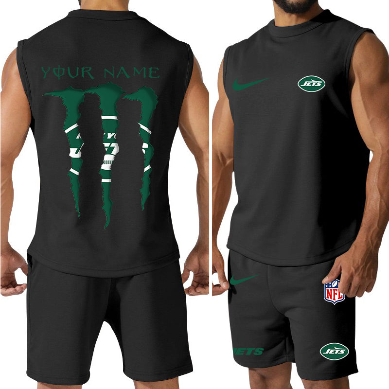 New York Jets Colorful Combo Men Jersey Tank Top and Shorts AZBTCMJTTS000027