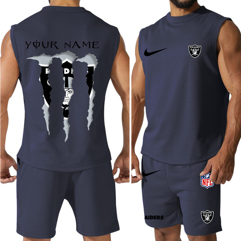 Las Vegas Raiders Colorful Combo Men Jersey Tank Top and Shorts AZBTCMJTTS000028