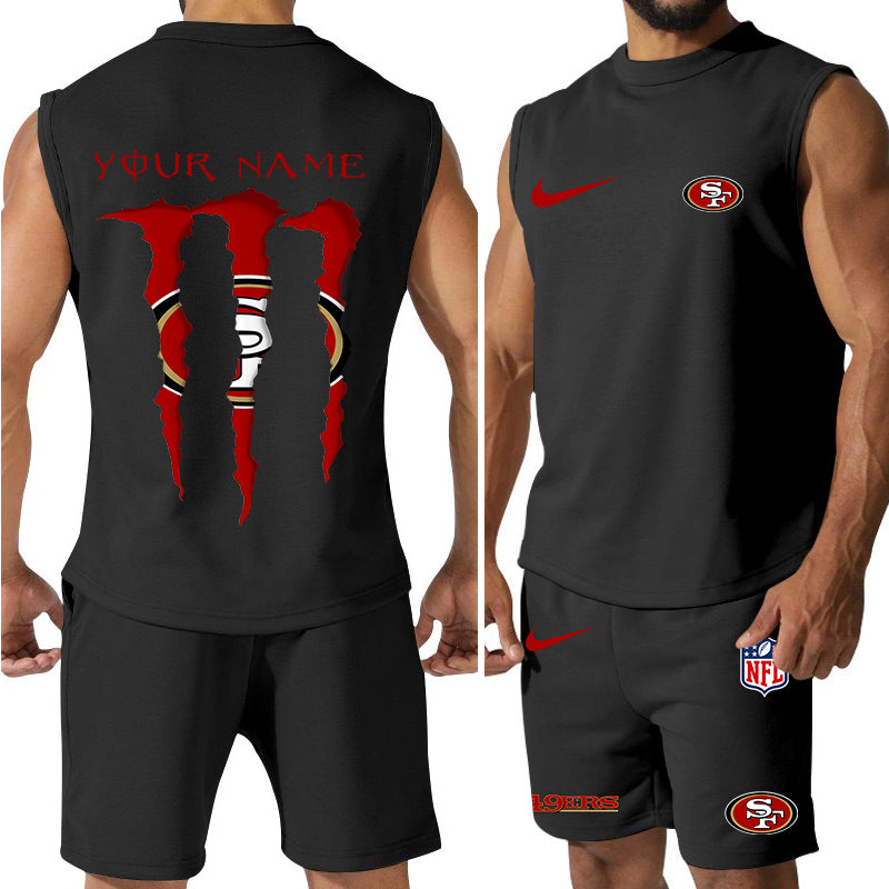 San Francisco 49ers Colorful Combo Men Jersey Tank Top and Shorts AZBTCMJTTS000001