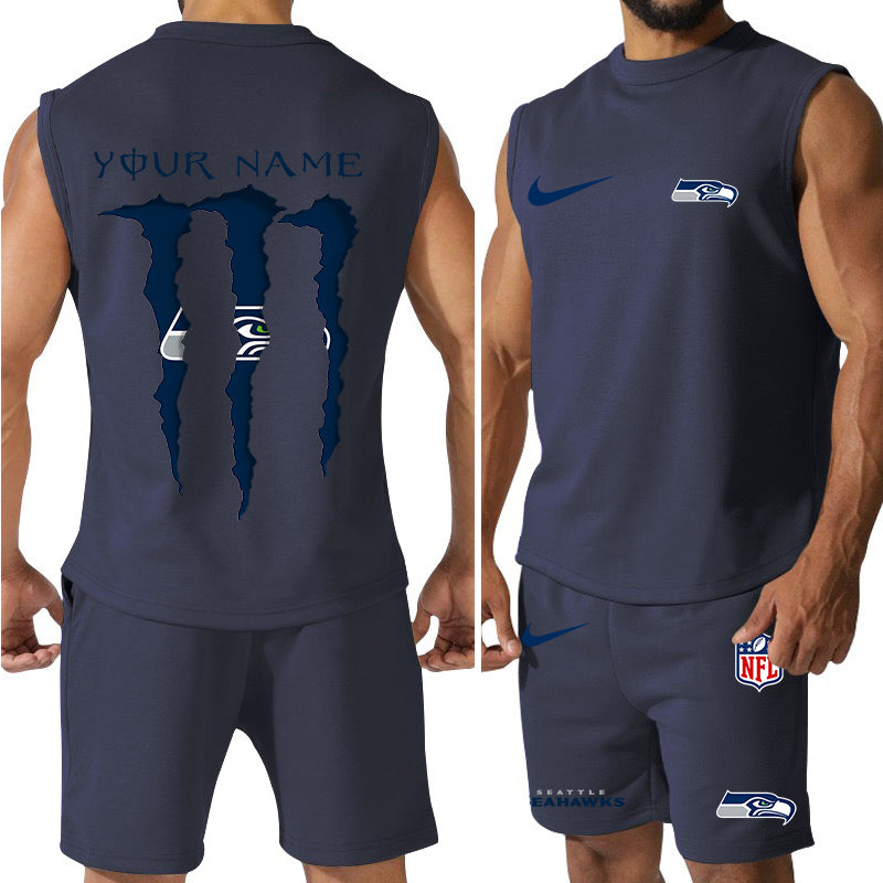 Seattle Seahawks Colorful Combo Men Jersey Tank Top and Shorts AZBTCMJTTS000002