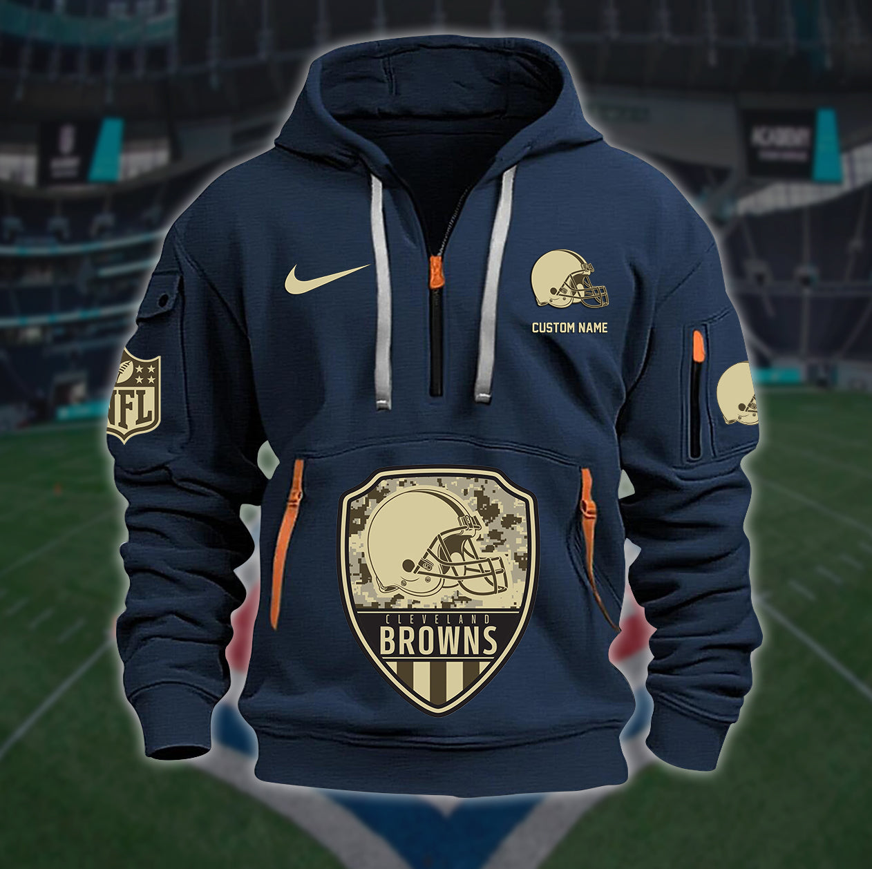 Cleveland Browns New Personalized Quarter Zip Hoodie Limited Edition AZBTQZH000180