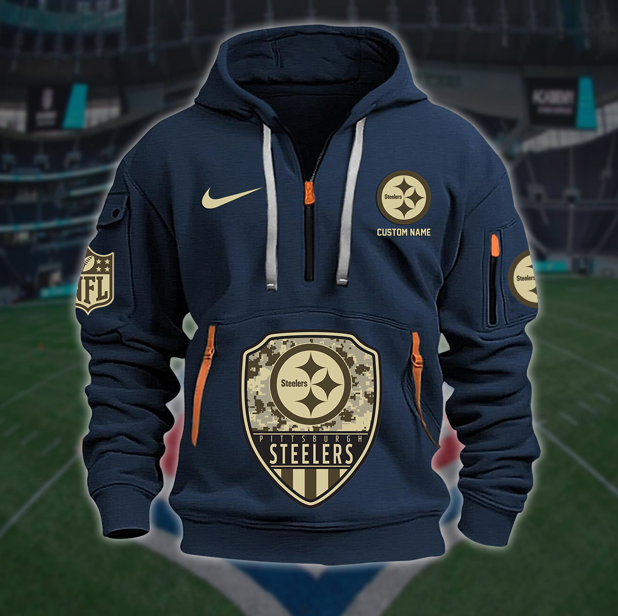 Pittsburgh Steelers New Personalized Quarter Zip Hoodie Limited Edition AZBTQZH000200