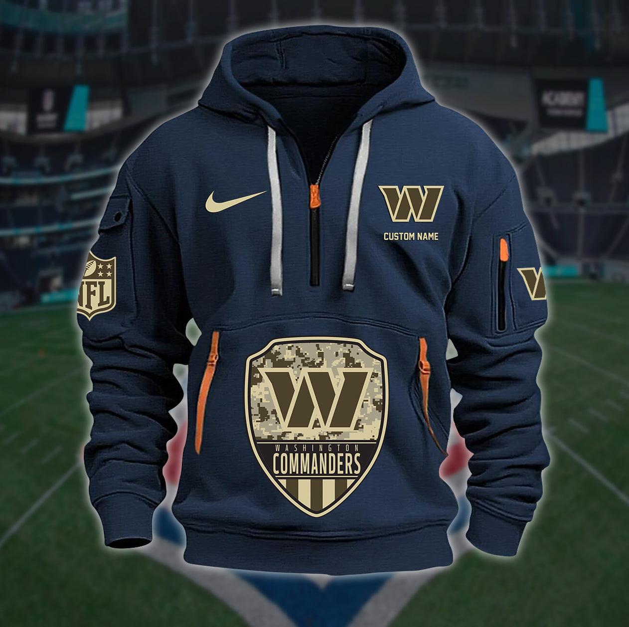 Washington Commanders New Personalized Quarter Zip Hoodie Limited Edition AZBTQZH000206