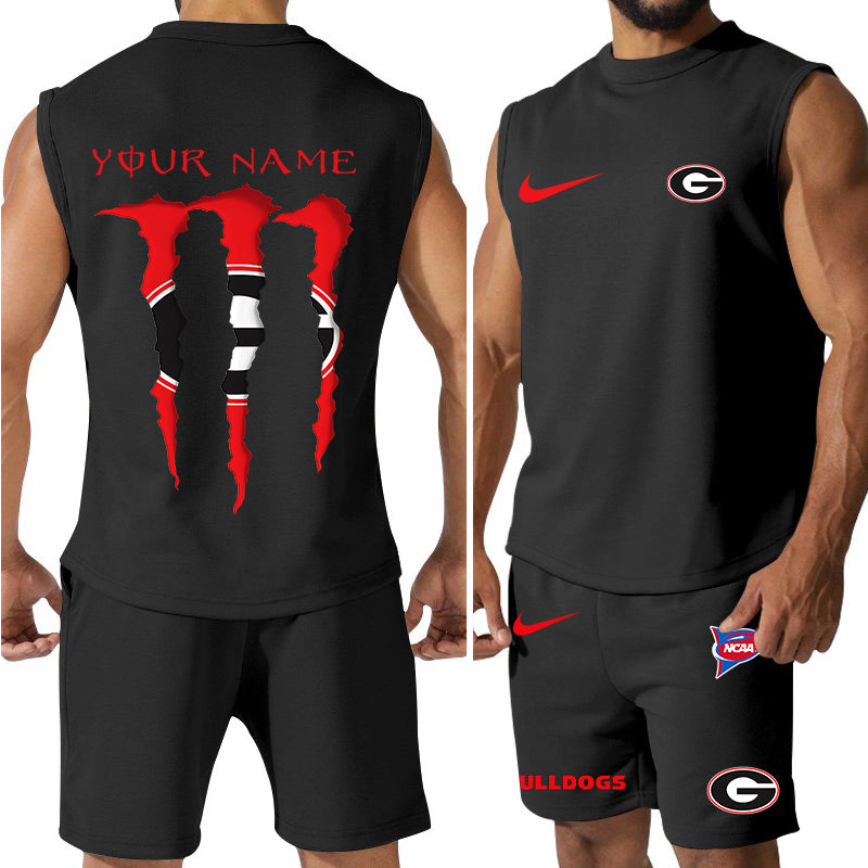 Georgia Bulldogs Colorful Combo Men Jersey Tank Top and Shorts AZBTCMJTTS000044
